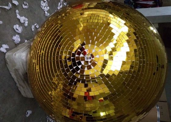 Этап диско шарика зеркала 120CM золотой освещает вращая шарик