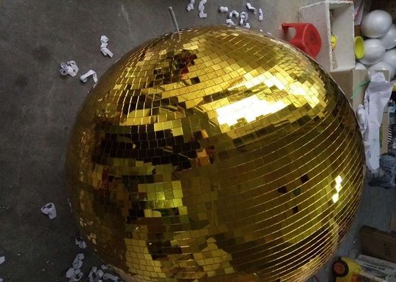 Этап диско шарика зеркала 120CM золотой освещает вращая шарик