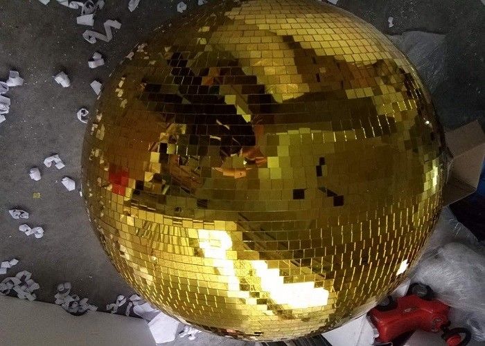 Этап диско шарика зеркала 120CM золотой освещает вращая шарик